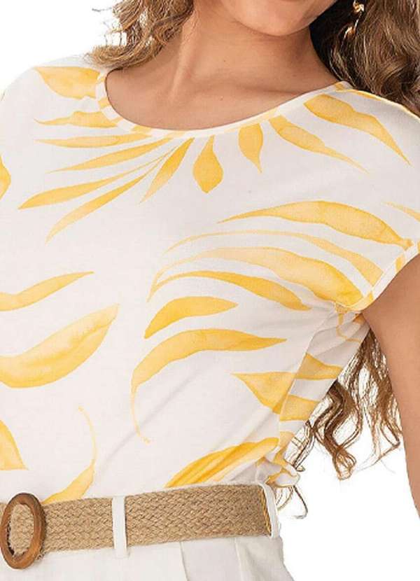 Malwee - Blusa Feminino Malwee 1000123865 Dl72b-Off-White-Folhagem 4