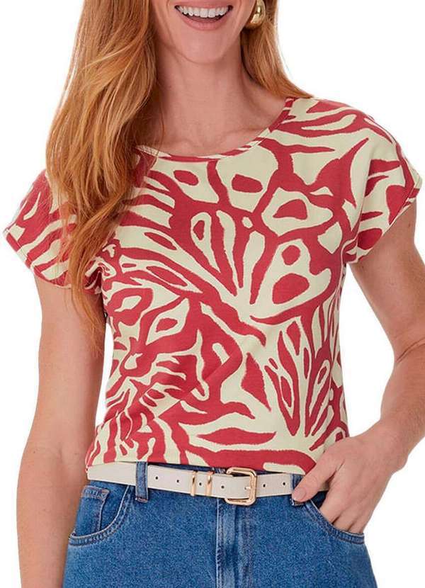 Malwee - Blusa Feminino Malwee 1000123865 Dl76b-Vermelho-Borboleta