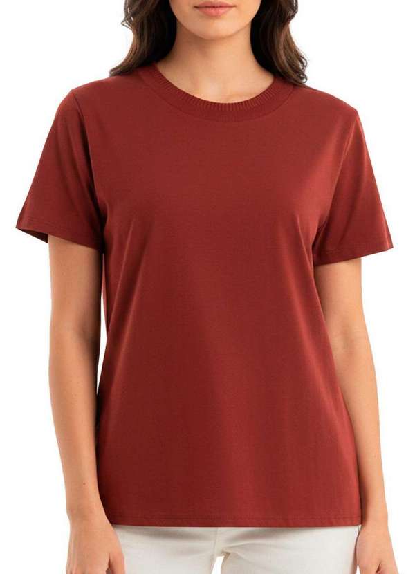 Malwee - Camiseta Feminina Enfim 1000058544 02403-Bordô