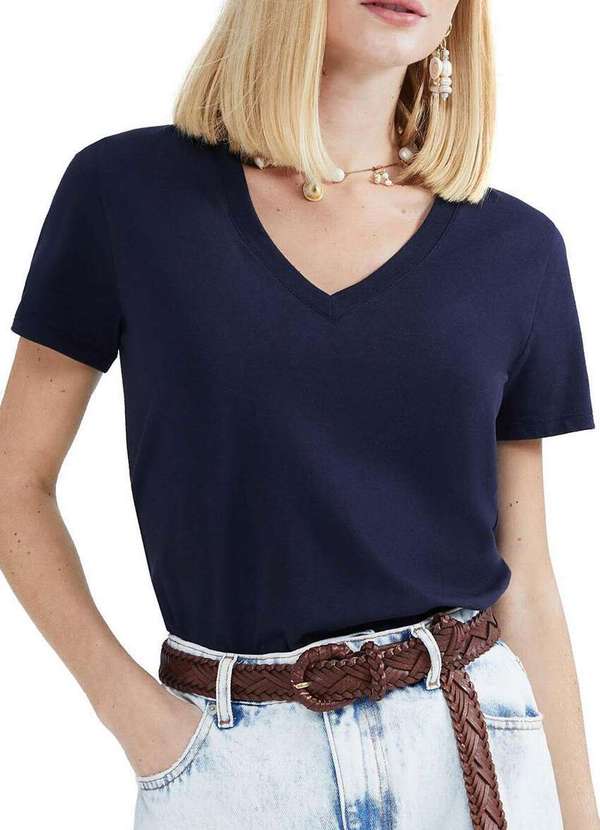 Hering - Camiseta Feminina Hering 4ez9 Ax7-Marinho