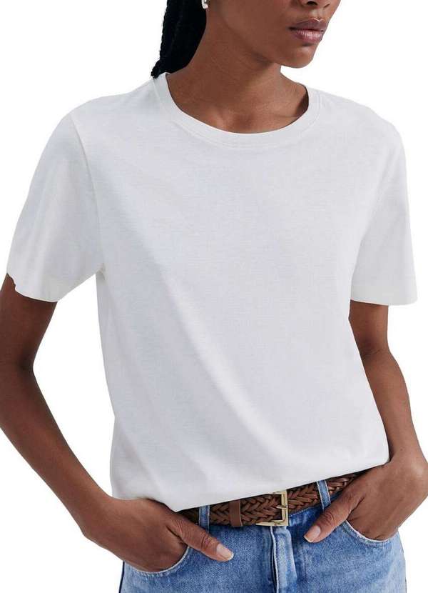 Hering - Camiseta Feminina Hering K5yd 1b-Off-White