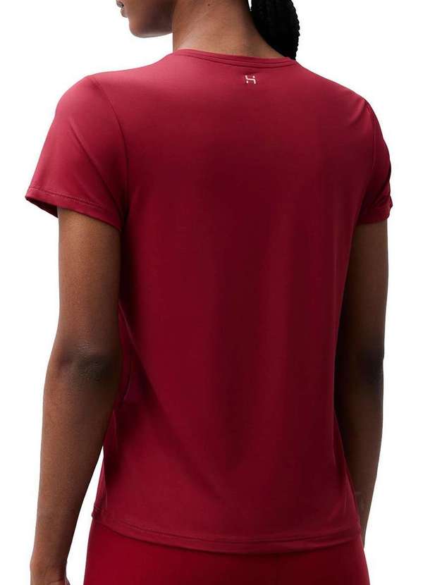 Hering - Camiseta Feminina Hering Snec Rvt-Vermelho-Escuro 2