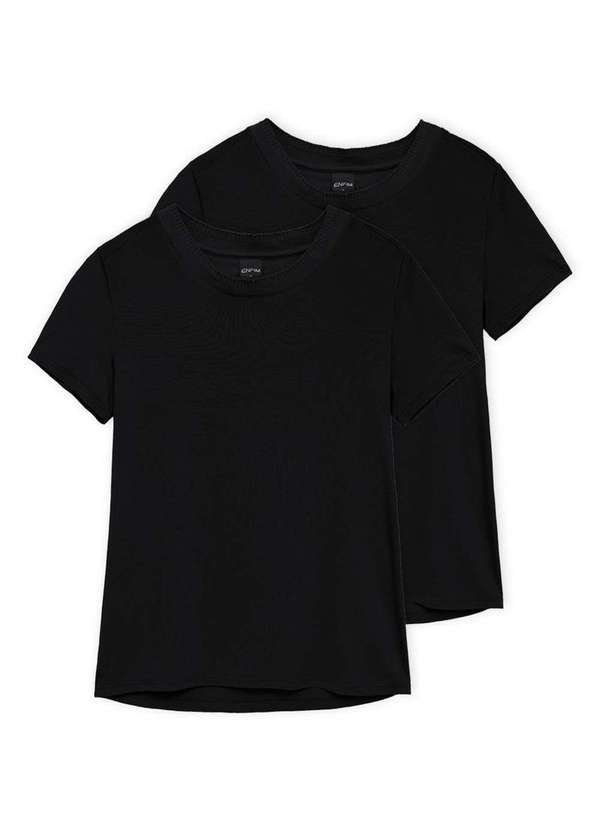 Malwee - Kit com 2 Camisetas Feminina Enfim 1000058544 Preto
