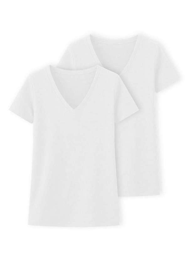 Hering - Kit com 2 Camisetas Feminina Hering 02tq Branco