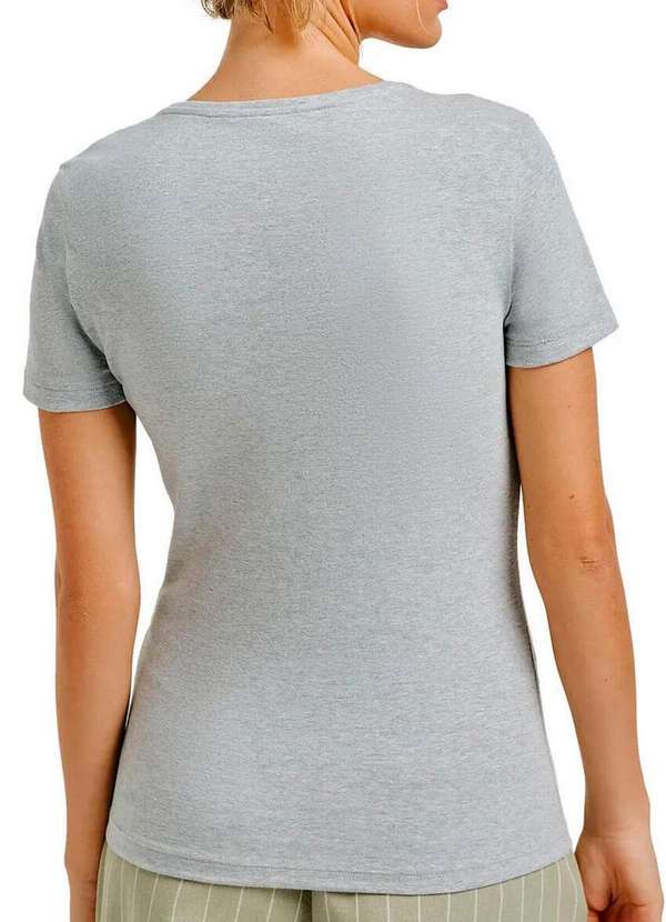 Hering - Kit com 2 Camisetas Feminina Hering 02tq Branco-Mescla 5