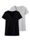 Hering - Kit com 2 Camisetas Feminina Hering 02tq Preto-Branco - variação: Preto-Mescla