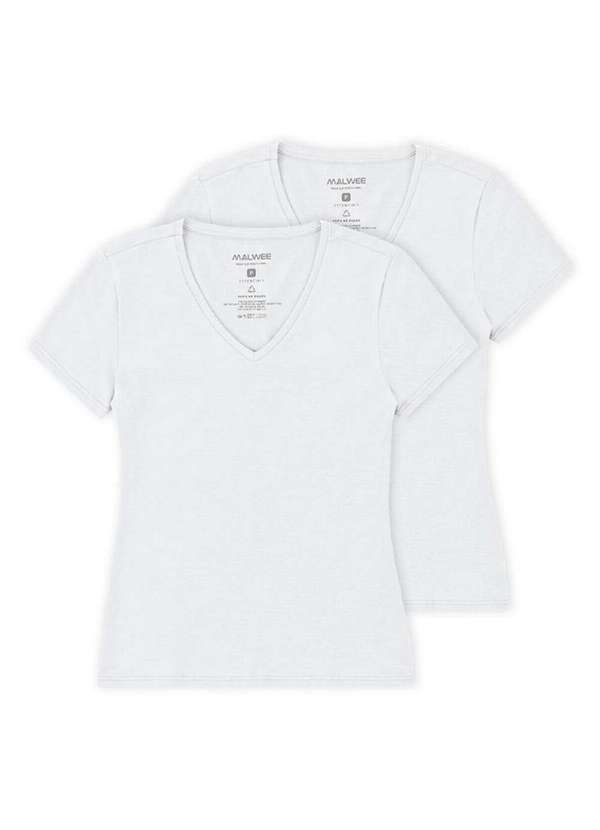 Malwee - Kit com 2 Camisetas Feminina Malwee 1000004502 Branco