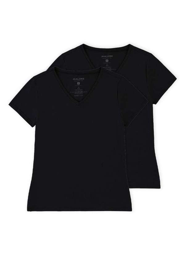 Malwee - Kit com 2 Camisetas Feminina Malwee 1000047373 Preto