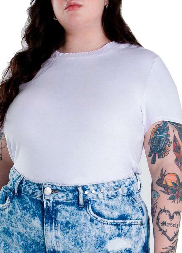 Enfim - Kit com 3 Camisetas Feminina Enfim 1000058544 Branco-Preto 2