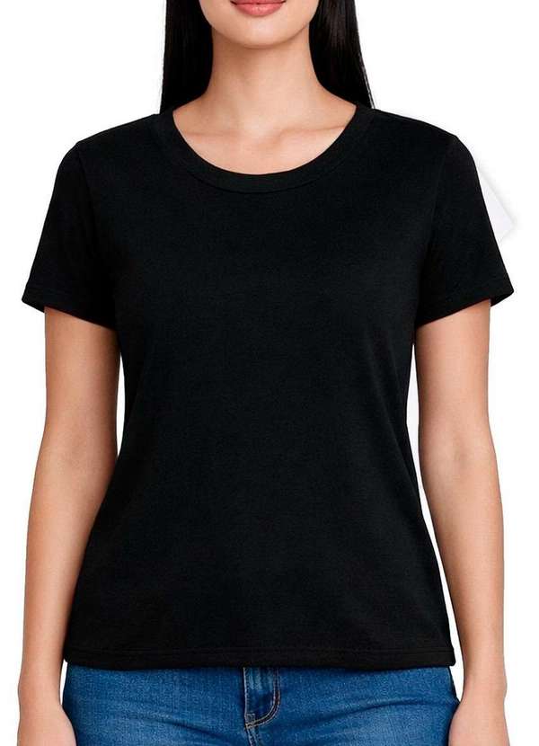 Enfim - Kit com 3 Camisetas Feminina Enfim 1000058544 Branco-Preto 3