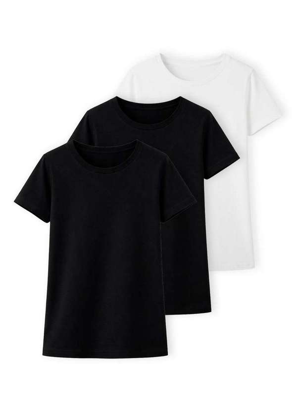 Hering - Kit com 3 Camisetas Feminina Hering 0241 Preto-Branco