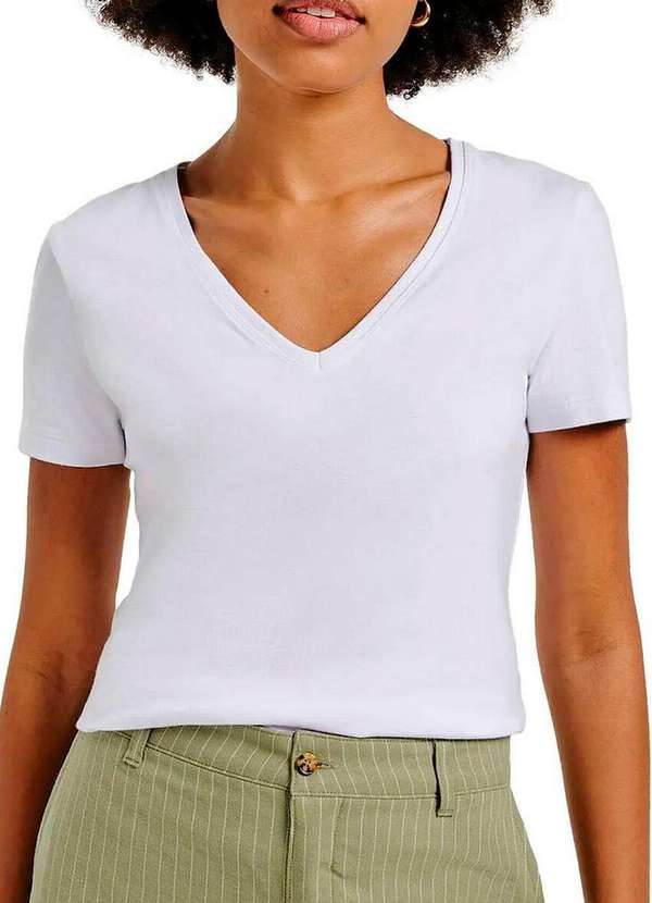 Hering - Kit com 3 Camisetas Feminina Hering 02tq Branco-Mescla 2