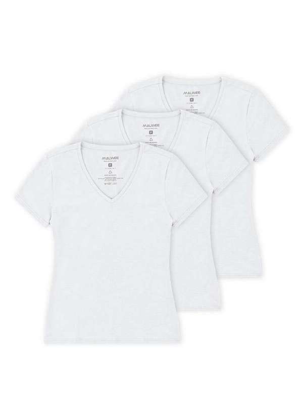 Malwee - Kit com 3 Camisetas Feminina Malwee 1000004502 Branco
