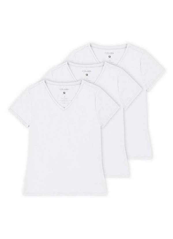 Malwee - Kit com 3 Camisetas Feminina Malwee 1000047373 Branco