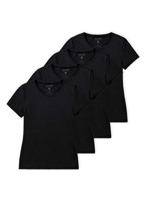 Malwee - Kit com 4 Camisetas Feminina Malwee 1000004500 Preto