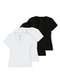 Malwee - Kit com 4 Camisetas Feminina Malwee 1000004502 Branco-Preto - variação: Branco-Preto