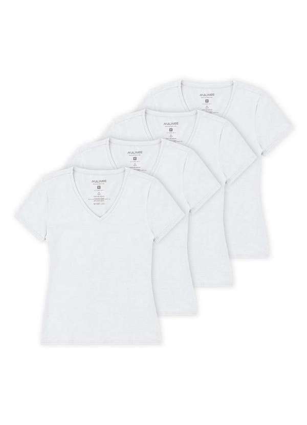 Malwee - Kit com 4 Camisetas Feminina Malwee 1000004502 Branco