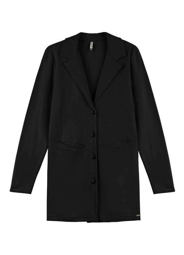 Marialícia - Casaco Feminino Trench Coat Marialicia 183384 7001-Preto