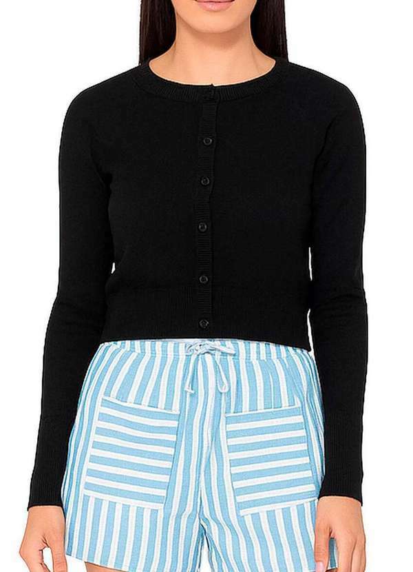 Enfim - Cardigan Feminino Enfim 1000078987 00004-Preto