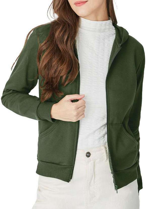 Malwee - Jaqueta Feminina Moletom Malwee 1000026299 00609-Verde