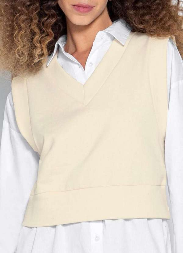 Enfim - Colete Feminino Cropped Enfim 1000117299 00383-Bege