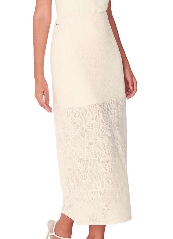 Enfim - Saia Midi Evasê Enfim 1000132881 02143-Off-White
