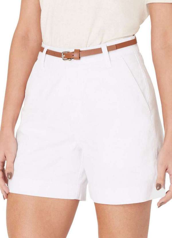 Malwee - Shorts Feminino Alfaiataria Malwee 1000134184 00001-Branca