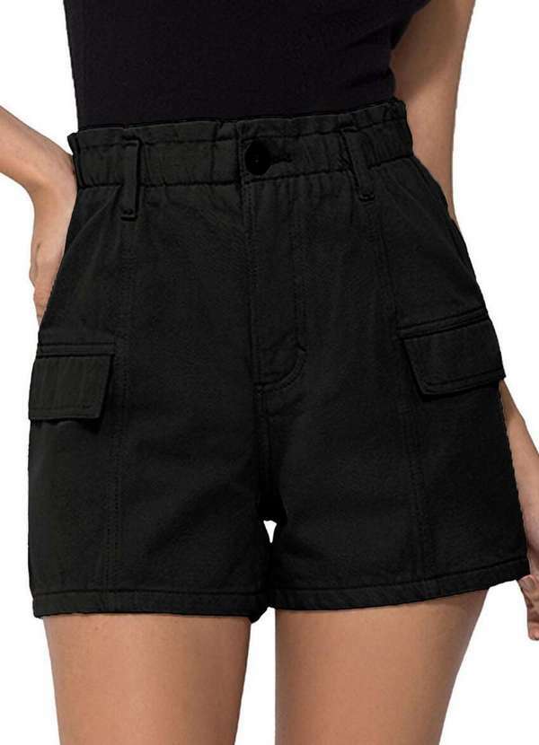 Enfim - Shorts Feminino Clochard Cargo Enfim 1000121089 00004-Preto