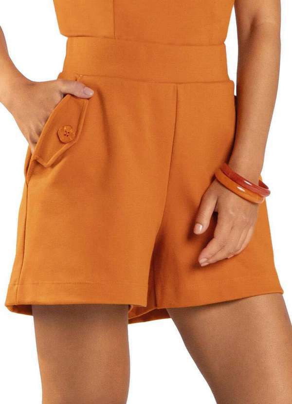 Marialícia - Shorts Feminino Marialicia 183744 3498-Laranja