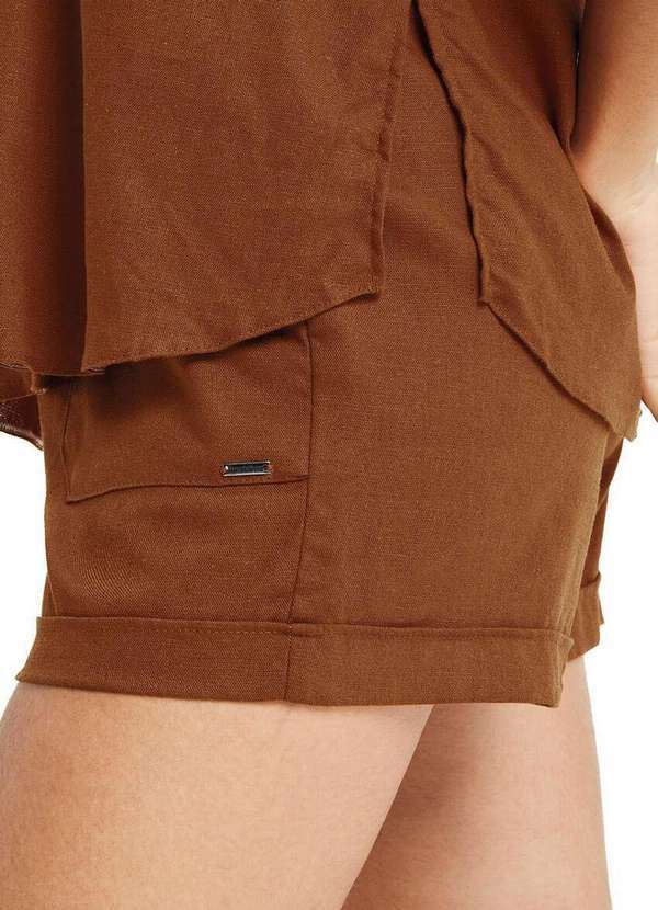 Marialícia - Shorts Feminino Marialicia 184090 8045-Marrom-Biscoito 2