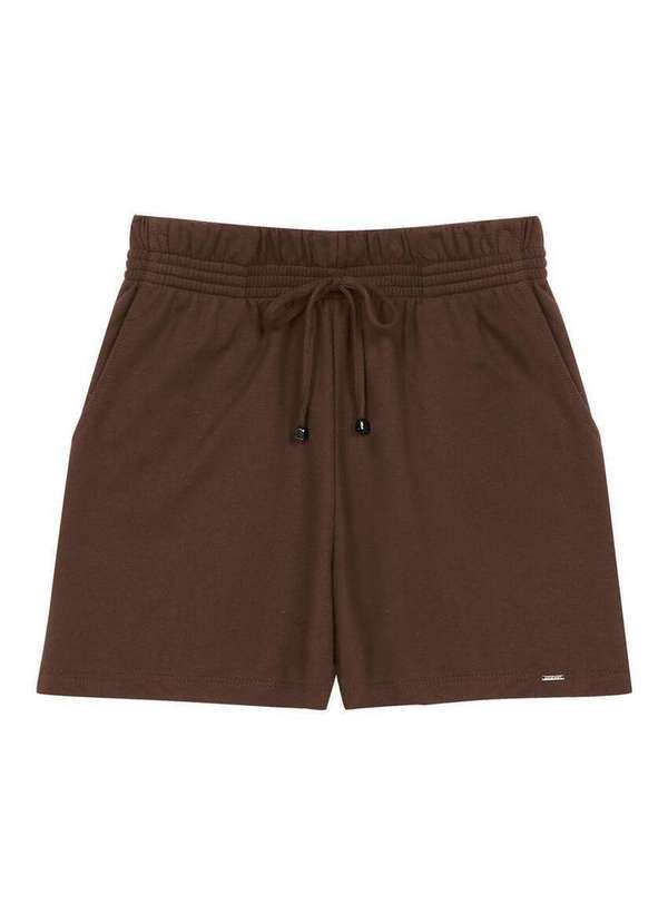 Marialícia - Shorts Feminino Marialicia 52248 8037-Marrom-Escuro