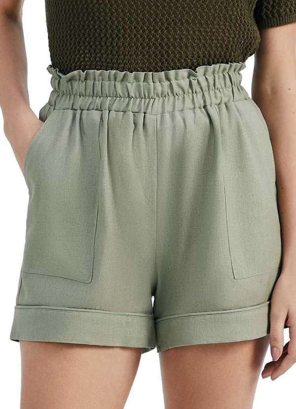 Hering - Shorts Feminino Reto Hering K55z Eat-Oliva-Claro