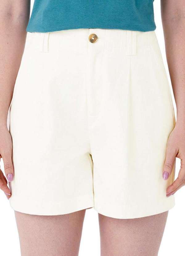 Malwee - Shorts Feminino Reto Malwee 1000127665 01739-Off-White