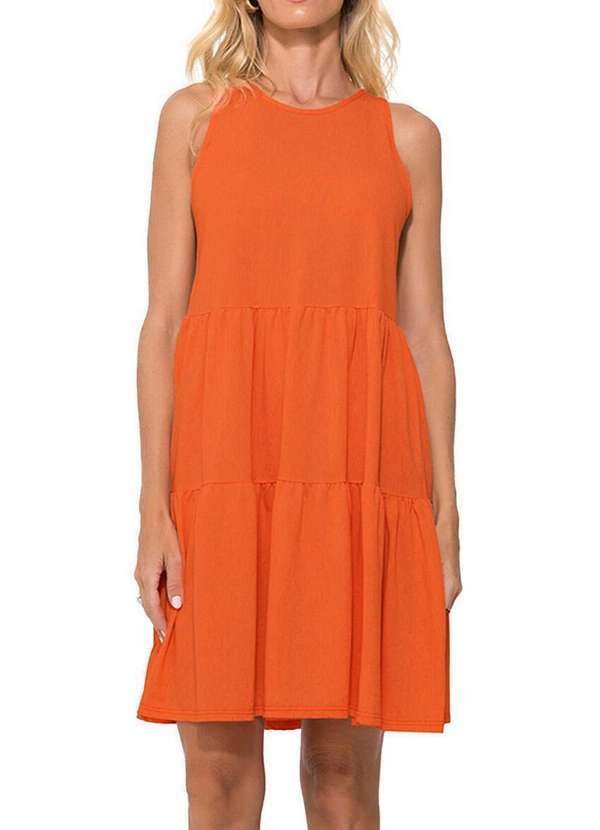 Enfim - Vestido Curto Enfim 1000120989 00400-Laranja