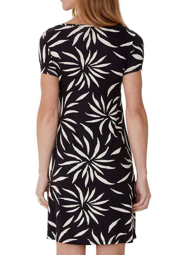 Malwee - Vestido Curto Evasê 1000104809 Dl84a-Preto-Abstrato 2