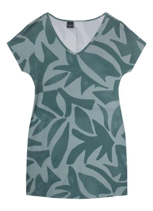 Malwee - Vestido Curto Malwee 1000120877 Dj86b-Verde-Claro-Geométrico 2