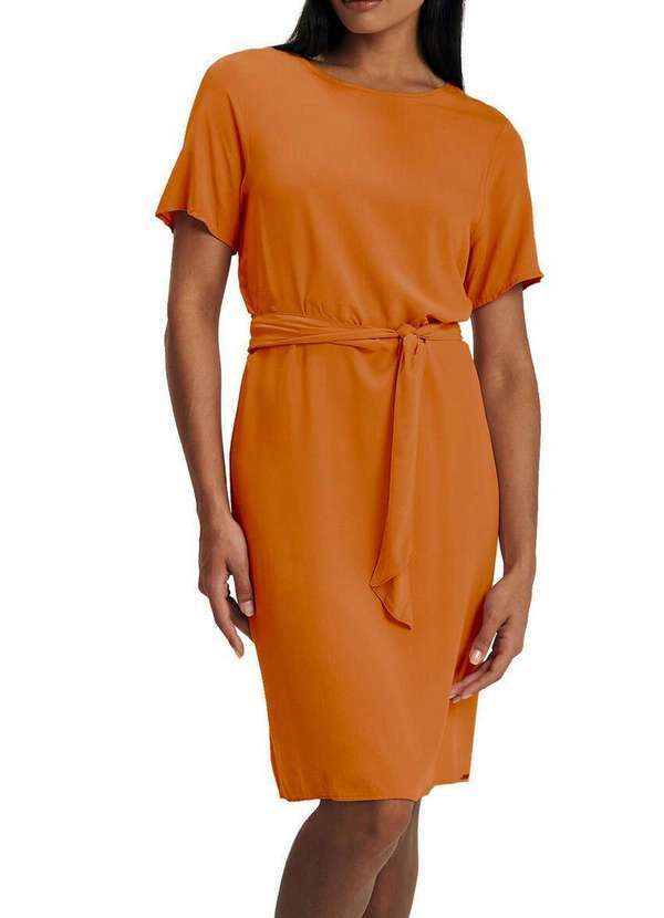 Marialícia - Vestido Curto Marialicia 184099 3498-Laranja-Carrot