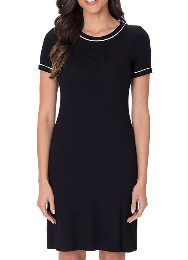 Malwee - Vestido Curto Reto Malwee 1000133963 00004-Preta