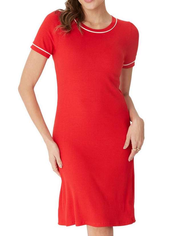 Malwee - Vestido Curto Reto Malwee 1000133963 02226-Vermelho