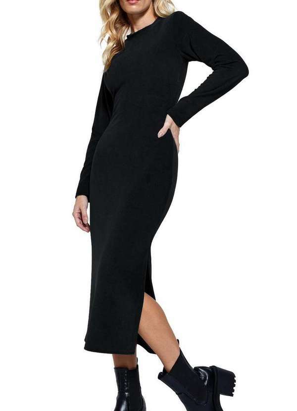 Enfim - Vestido Midi Enfim 1000117333 00004-Preto