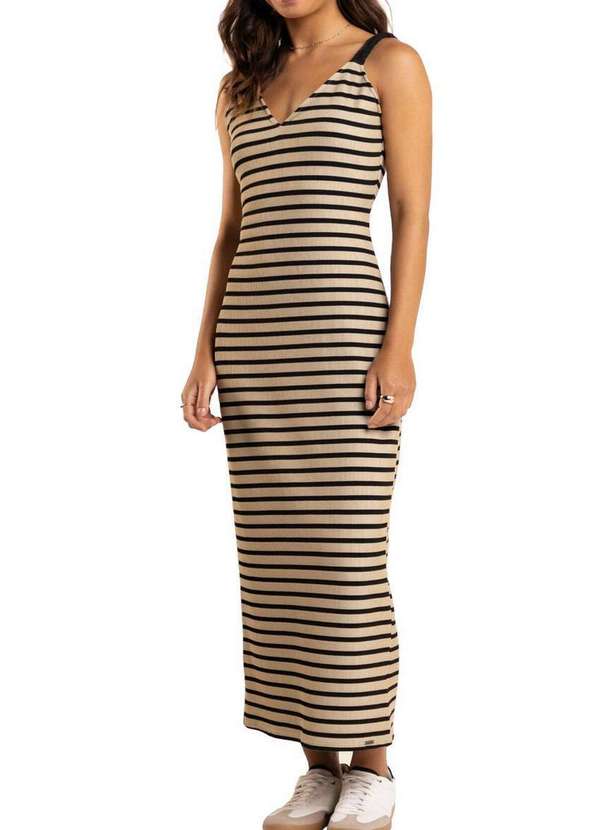 Marialícia - Vestido Longo Feminino Marialicia 183663 2039-Bege