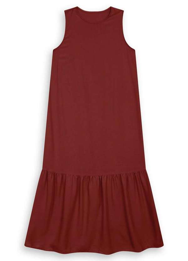 Malwee - Vestido Midi Evasê Malwee 1000129000 02403-Bordô 2