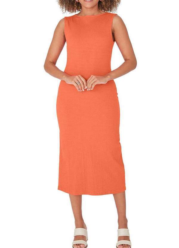 Malwee - Vestido Midi Malwee 1000120883 02100-Laranja