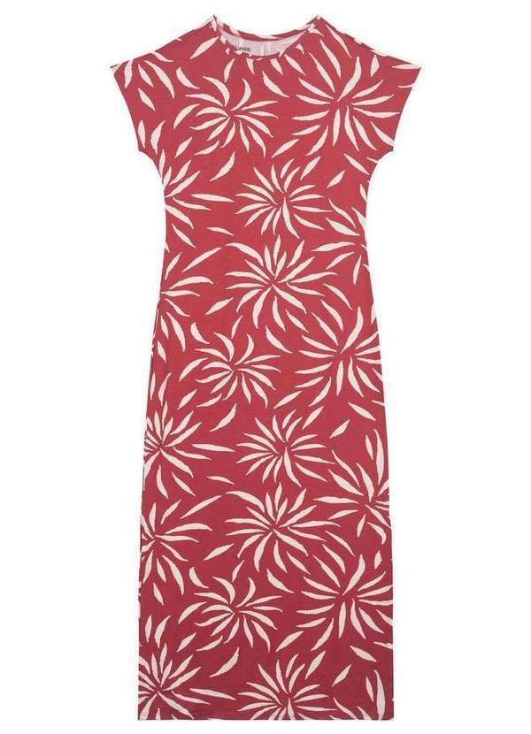 Malwee - Vestido Midi Malwee 1000125367 Dl84b-Vermelho-Folhagem