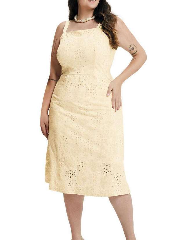 Marialícia - Vestido Midi Marialicia 184104 2029-Marfim