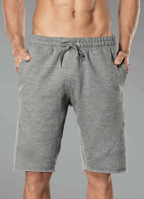 Lupo - Bermuda Moletom Masculina Lupo 76390-001 8810-Mescla-Grafite