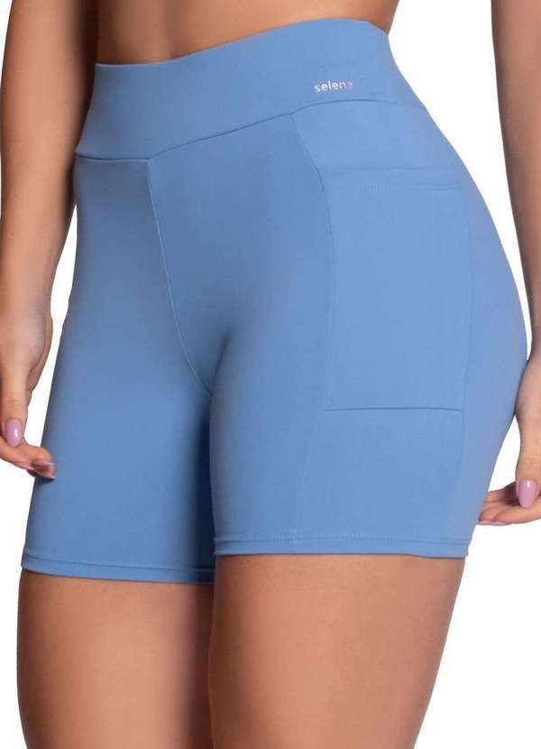 Selene - Shorts Feminino Selene 24807-002 669-Azul-Celeste