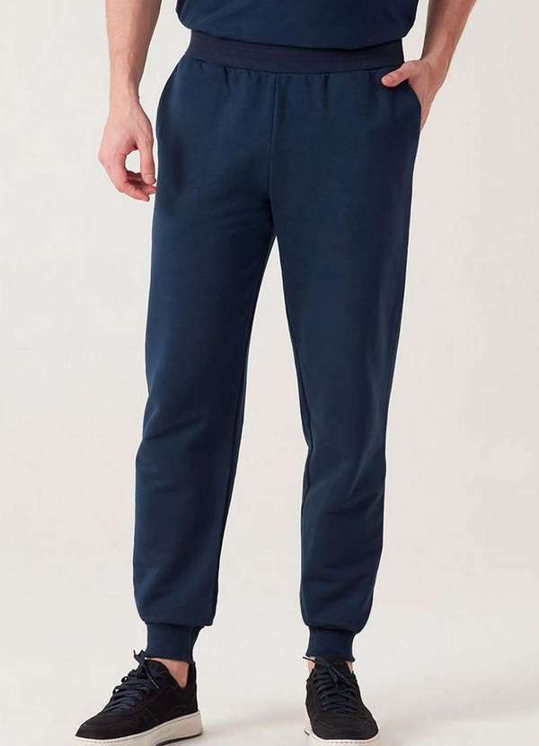 Malwee - Calça Masculina Moletom Malwee 1000098610 02023-Azul-Marinho