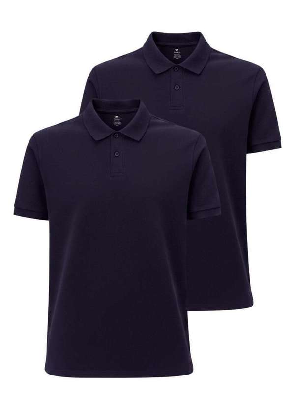 Hering - Kit com 2 Camisetas Polo Masculina Hering N3a7 Marinho