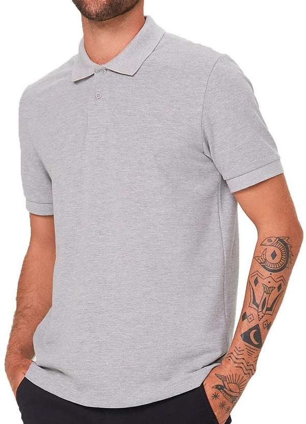 Hering - Kit com 2 Camisetas Polo Masculina Hering N3a7 Preto-Cinza 4